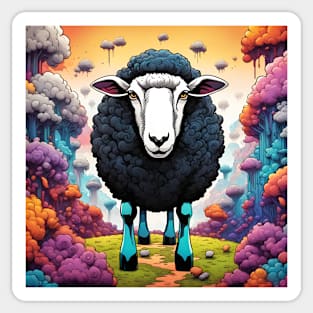 Black Sheep in a Rainbow world Sticker